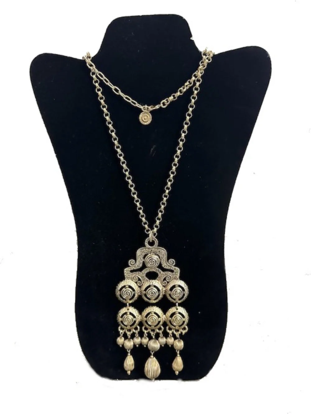 Vtg Graziano Large Pendant Necklace